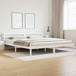 Estrutura da cama com cabeceira branco 225,5 x 185,5 x 69,5 cm