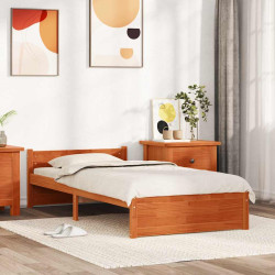 Estrutura da cama marrom cera 195,5 x 80,5 x 51 cm