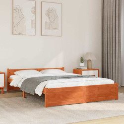 Estrutura da cama marrom cera 205,5 x 145,5 x 51 cm