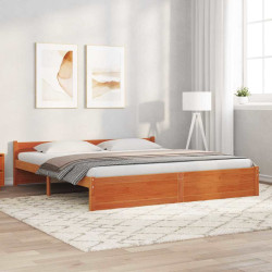 Estrutura da cama marrom cera 205,5 x 205,5 x 51 cm
