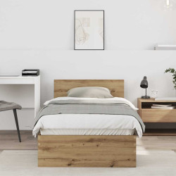 Estrutura de cama com cabeceira carvalho arttisan 75 x 190 cm