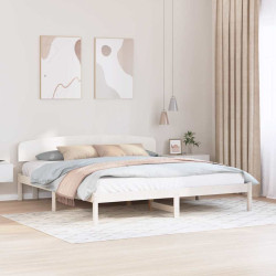 Estrutura da cama com cabeceira branco 180 x 200 cm