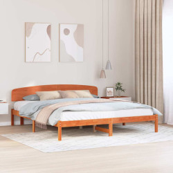 Estrutura da cama com cabeceira marrom cera 180 x 200 cm
