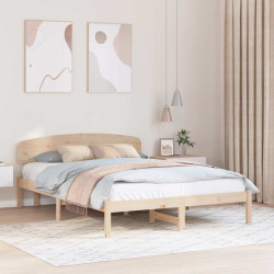 Estrutura da cama com cabeceira natural 150 x 200 cm