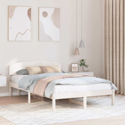 Estrutura da cama com cabeceira branco 120 x 200 cm