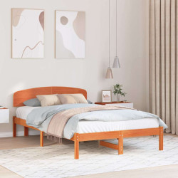 Estrutura da cama com cabeceira marrom cera 120 x 190 cm