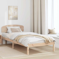 Estrutura da cama com cabeceira natural 100 x 200 cm