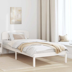 Estrutura da cama branco 75 x 190 cm madeira de pinheiro sólida