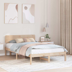 Estrutura da cama com cabeceira natural 135 x 190 cm