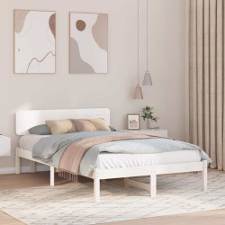 Estrutura da cama com cabeceira branco 120 x 190 cm