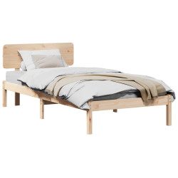 Estrutura da cama com cabeceira natural 75 x 190 cm
