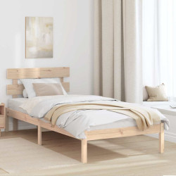 Estrutura da cama castanho 75 x 190 cm madeira de pinho maciça