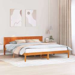 Estrutura da cama castanho 180 x 200 cm madeira de pinho maciça