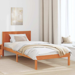 Estrutura da cama castanho 80 x 200 cm madeira de pinho maciça