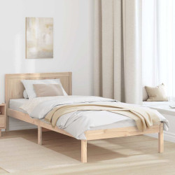 Estrutura da cama castanho 75 x 190 cm madeira de pinho maciça