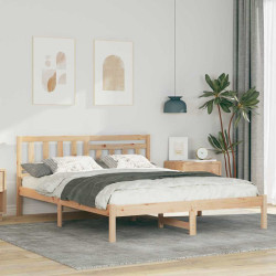 Estrutura da cama com cabeceira castanho 150 x 200 cm