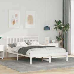 Estrutura da cama com cabeceira branco 120 x 190 cm