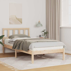 Estrutura da cama com cabeceira castanho 90 x 190 cm