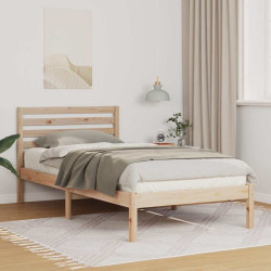 Estrutura da cama com cabeceira castanho 90 x 200 cm