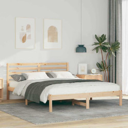 Estrutura da cama com cabeceira castanho 140 x 200 cm
