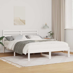 Estrutura da cama com cabeceira branco 120 x 200 cm