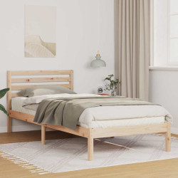 Estrutura da cama com cabeceira castanho 80 x 210 cm