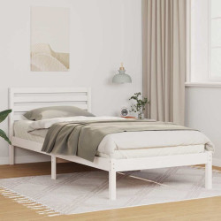 Estrutura da cama branco 80 x 210 cm madeira de pinheiro sólida