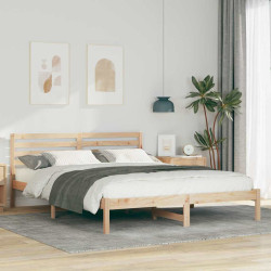 Estrutura da cama com cabeceira castanho 160 x 210 cm