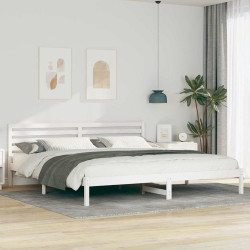 Estrutura da cama com cabeceira branco 180 x 210 cm