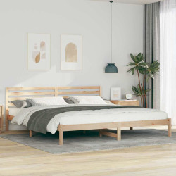 Estrutura da cama com cabeceira castanho 200 x 210 cm