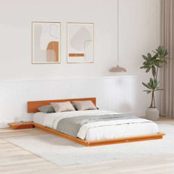 Estrutura da cama castanho 120 x 190 cm madeira