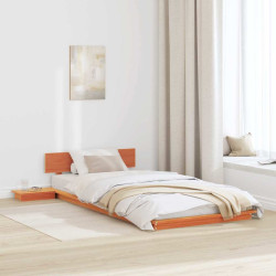 Estrutura da cama castanho 90 x 190 cm madeira