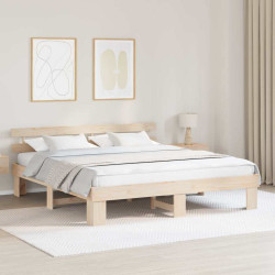Estrutura da cama com cabeceira natural 200 x 200 cm