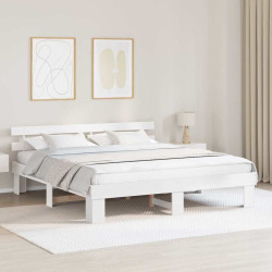 Estrutura da cama com cabeceira branco 180 x 200 cm