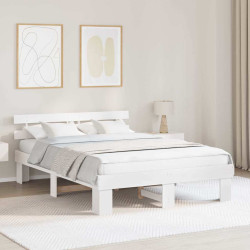 Estrutura da cama com cabeceira branco 150 x 200 cm