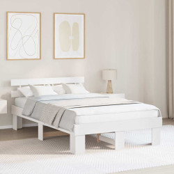 Estrutura da cama com cabeceira branco 120 x 190 cm