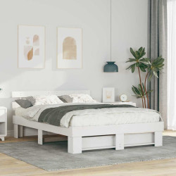 Estrutura da cama com cabeceira branco 140 x 200 cm