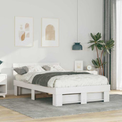 Estrutura da cama com cabeceira branco 135 x 190 cm