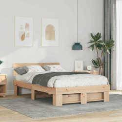 Estrutura da cama com cabeceira castanho 120 x 190 cm
