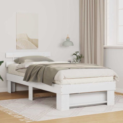 Estrutura da cama branco 75 x 190 cm madeira de pinheiro sólida