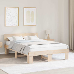 Estrutura da cama com cabeceira natural 140 x 200 cm