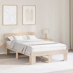 Estrutura da cama com cabeceira natural 135 x 190 cm