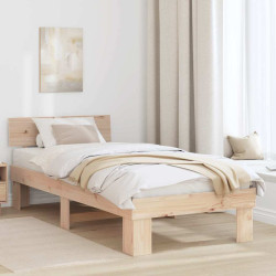 Estrutura da cama com cabeceira natural 100 x 200 cm