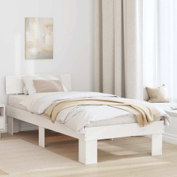 Estrutura da cama com cabeceira branco 100 x 200 cm