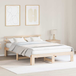Estrutura da cama com cabeceira natural 150 x 200 cm