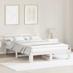 Estrutura da cama com cabeceira branco 150 x 200 cm