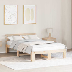 Estrutura da cama com cabeceira natural 120 x 200 cm