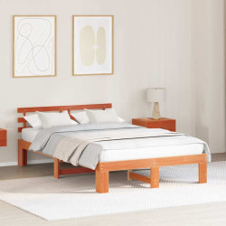 Estrutura da cama com cabeceira marrom cera 120 x 200 cm