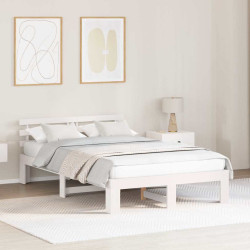 Estrutura da cama com cabeceira branco 120 x 190 cm
