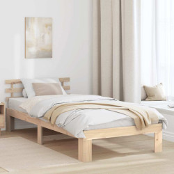 Estrutura da cama com cabeceira natural 75 x 190 cm